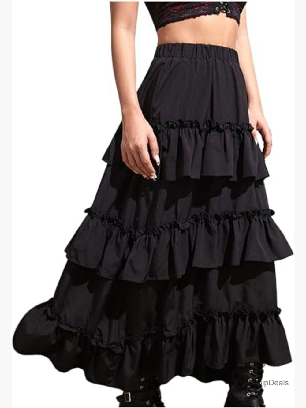Renaissance Flowy Fairy Tiered Layered Maxi Skirt Y2k Gothic